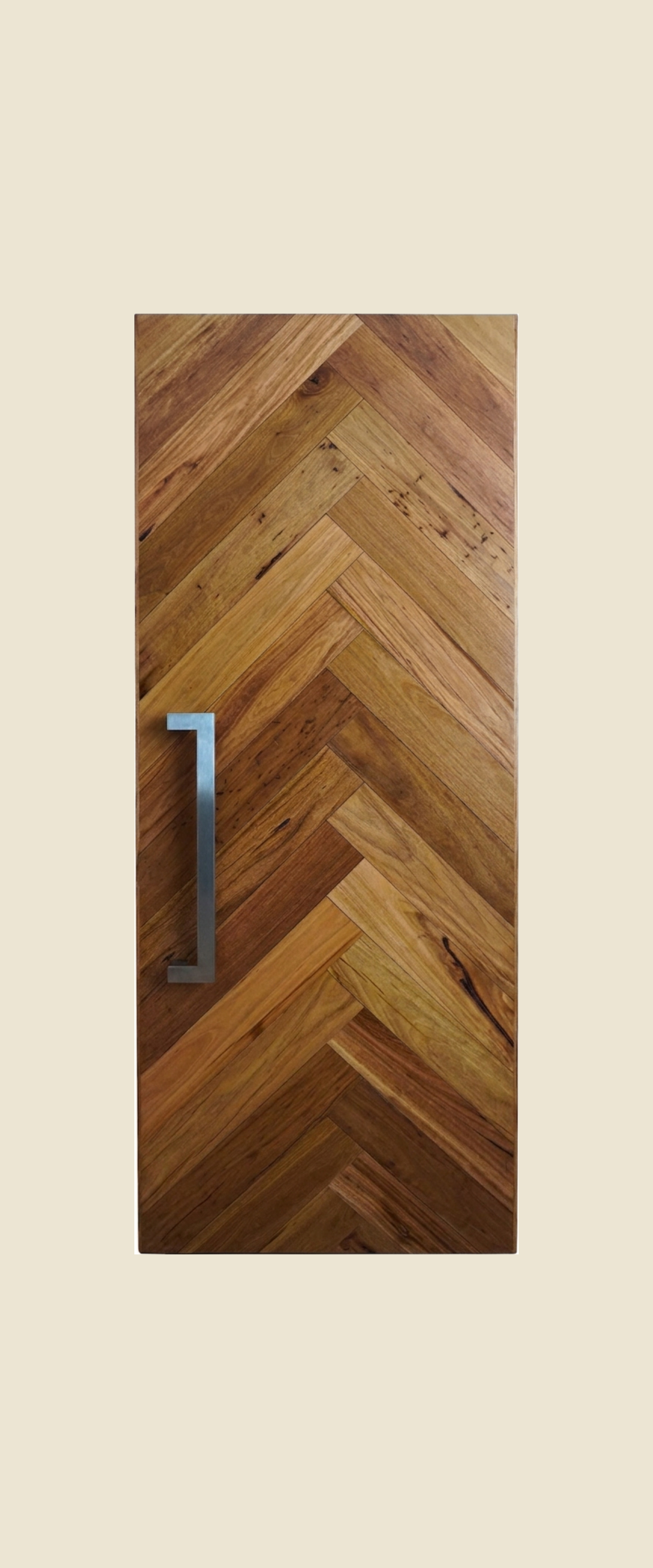 BONE herringbone pattern architectural entrance door, Australian Chestnut